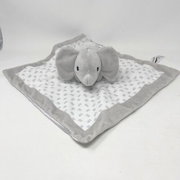 Pearhead Elephant Lovey Gray White Blanket Baby Infant Security Satin Back - Picture 1 of 7